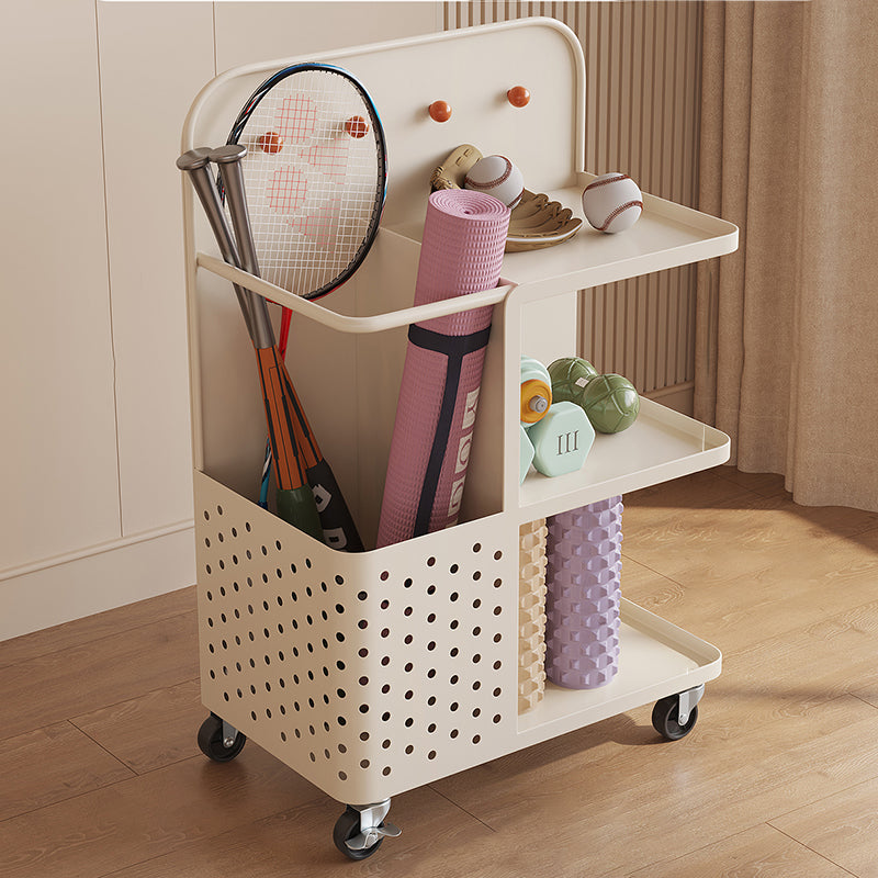 Étagère de rangement mobile à 3 niveaux en acier au carbone avec peinture cuite, rectangulaire et minimaliste moderne, pour salon et chambre 