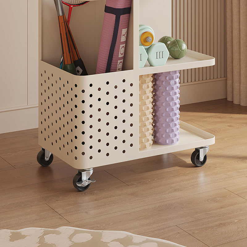 Étagère de rangement mobile à 3 niveaux en acier au carbone avec peinture cuite, rectangulaire et minimaliste moderne, pour salon et chambre 
