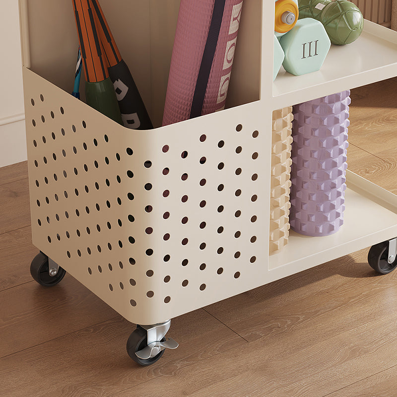 Étagère de rangement mobile à 3 niveaux en acier au carbone avec peinture cuite, rectangulaire et minimaliste moderne, pour salon et chambre 