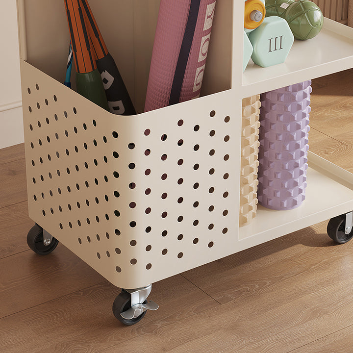 Étagère de rangement mobile à 3 niveaux en acier au carbone avec peinture cuite, rectangulaire et minimaliste moderne, pour salon et chambre 
