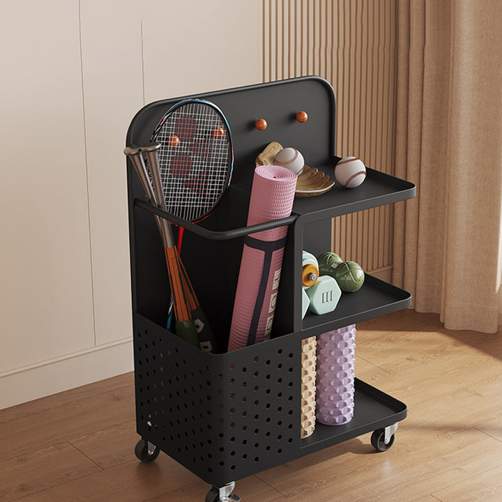 Étagère de rangement mobile à 3 niveaux en acier au carbone avec peinture cuite, rectangulaire et minimaliste moderne, pour salon et chambre 