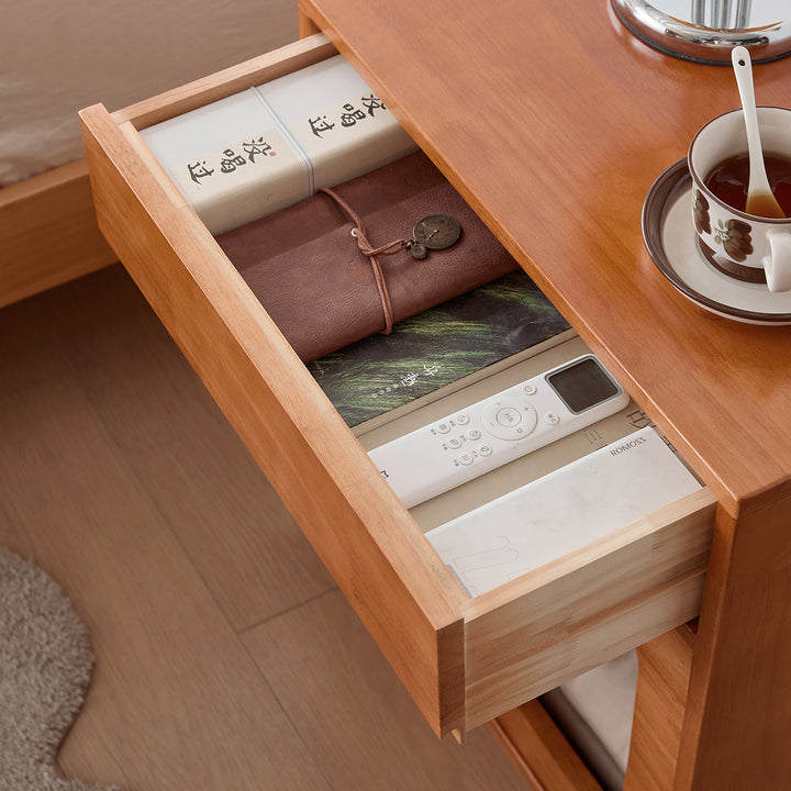 Table de chevet contemporaine créative rectangulaire en bois d&