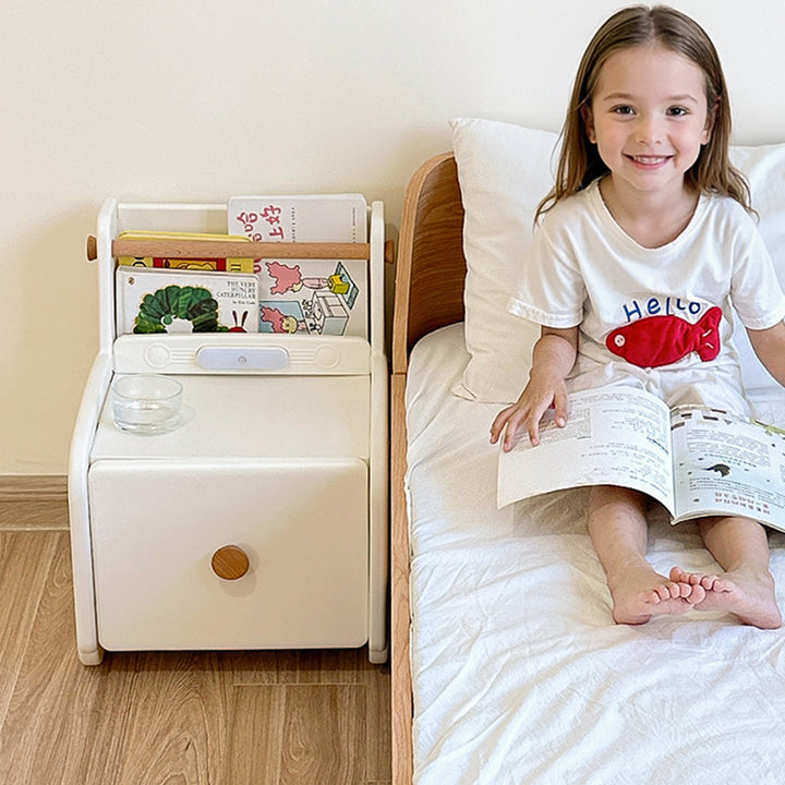 Contemporary Creative Car-Shaped PE Plastic Kids Nightstand 1-Drawer For Bedroom