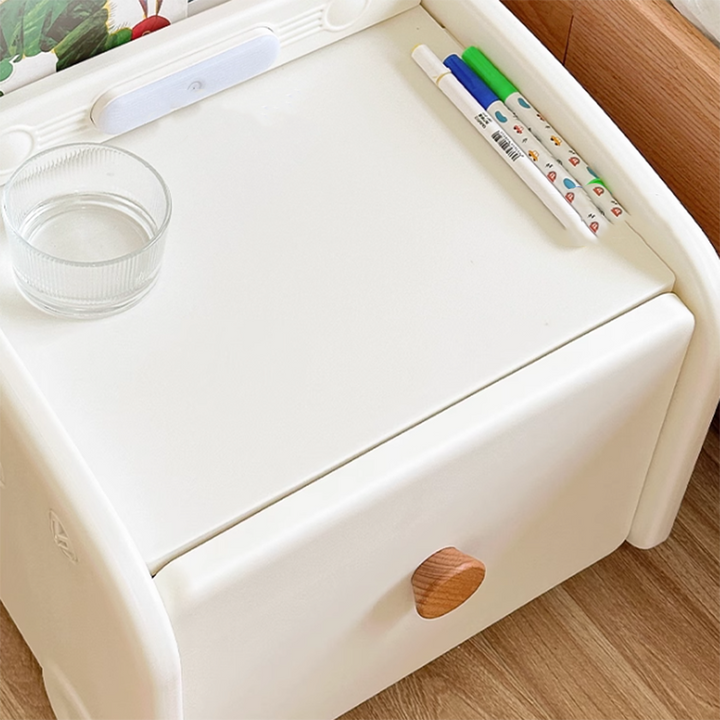 Contemporary Creative Car-Shaped PE Plastic Kids Nightstand 1-Drawer For Bedroom