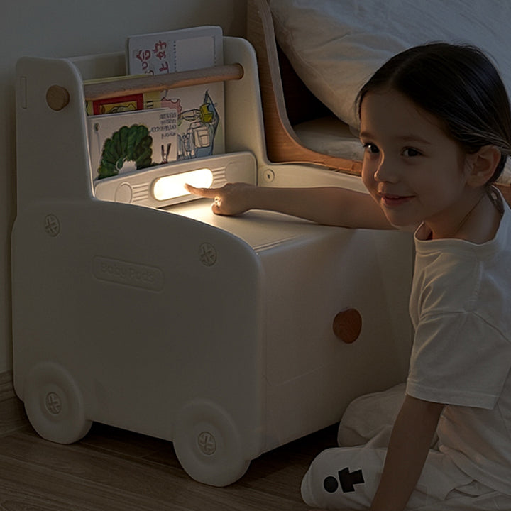 Contemporary Creative Car-Shaped PE Plastic Kids Nightstand 1-Drawer For Bedroom