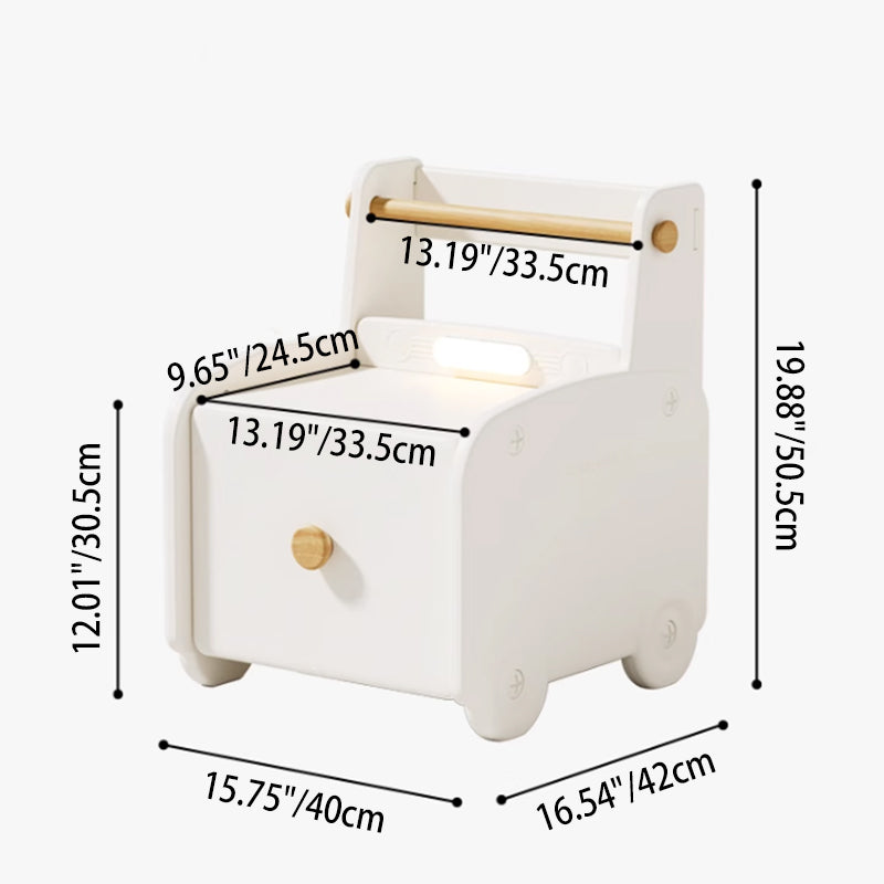 Contemporary Creative Car-Shaped PE Plastic Kids Nightstand 1-Drawer For Bedroom