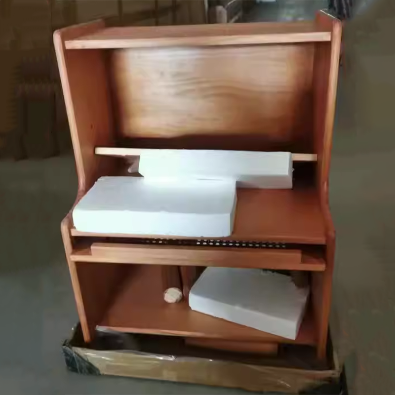 Mesita de noche rectangular de madera maciza rústica tradicional con tablero de múltiples capas y tejido de ratán con 2 cajones para dormitorio 