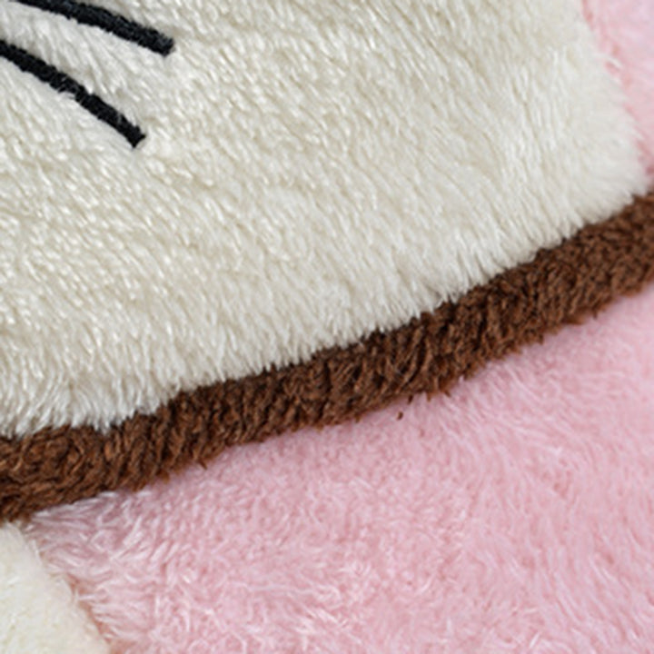 Modern Art Deco Cartoon Fortune Cat-Shaped Arctic Velvet PP Cotton Sponge 1-Tier Cozy Cat Bed For Living Room &amp; Bedroom