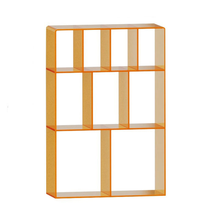 Modern Minimalist Acrylic Rectangular Storage Bookshelf 3-Tier For Home Office