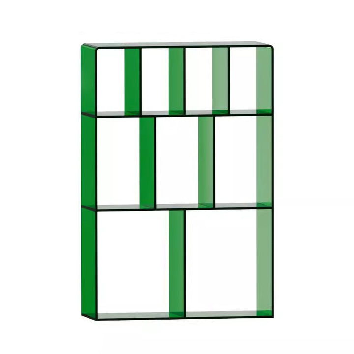 Modern Minimalist Acrylic Rectangular Storage Bookshelf 3-Tier For Home Office