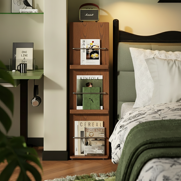 Étagère de sol autoportante en bois d&