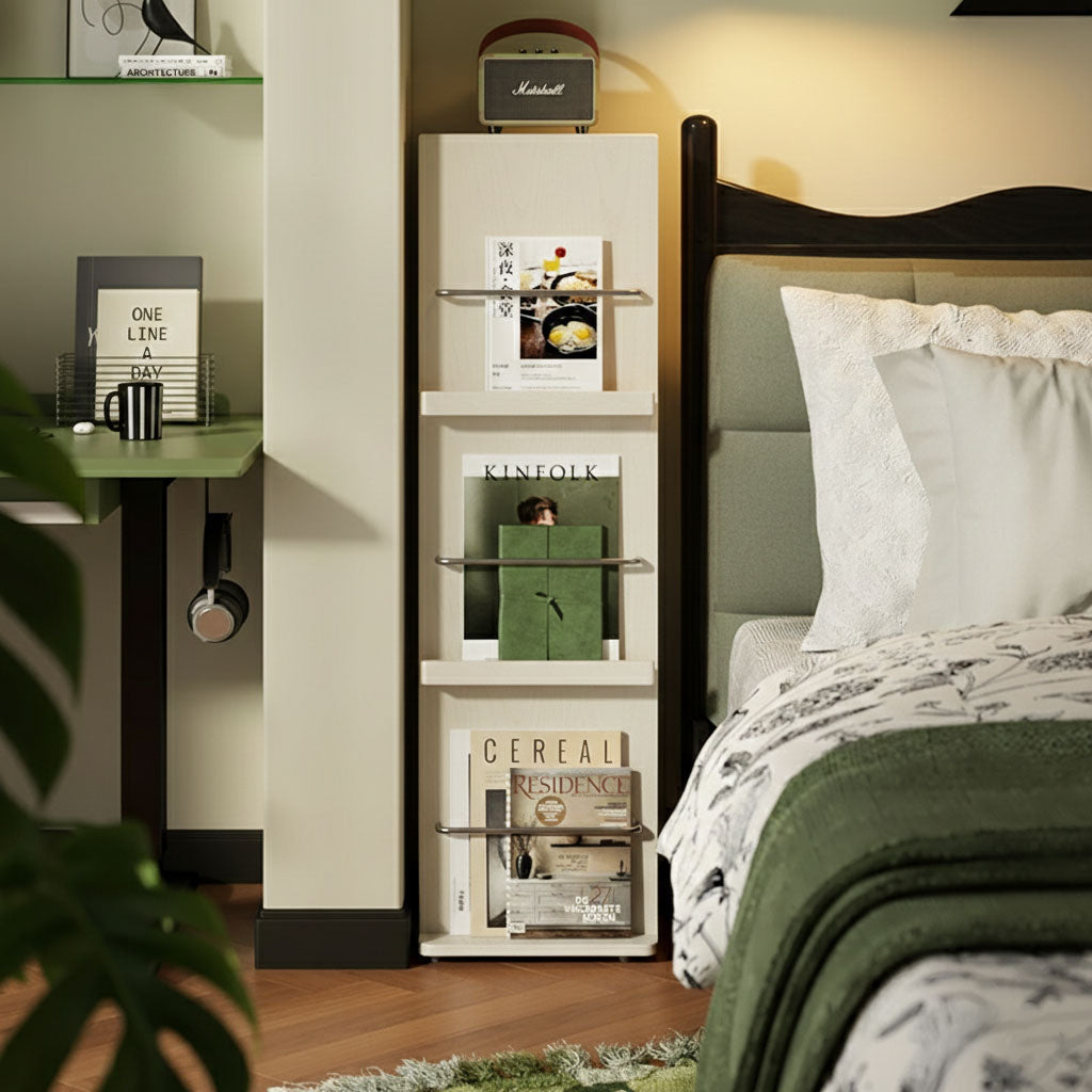 Étagère de sol autoportante en bois d&