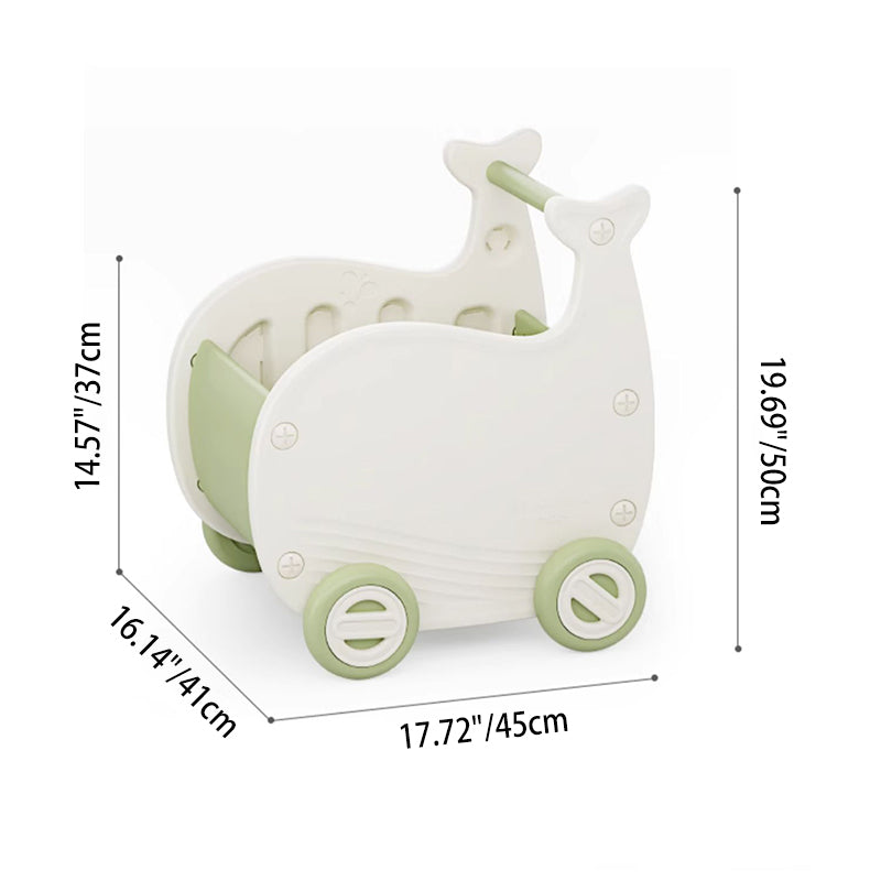 Contemporary Creative Whale-Shaped Eco-Friendly HDPE Movable Kids Storage Cabinet 1-Storage For Living Room &amp; Bedroom
