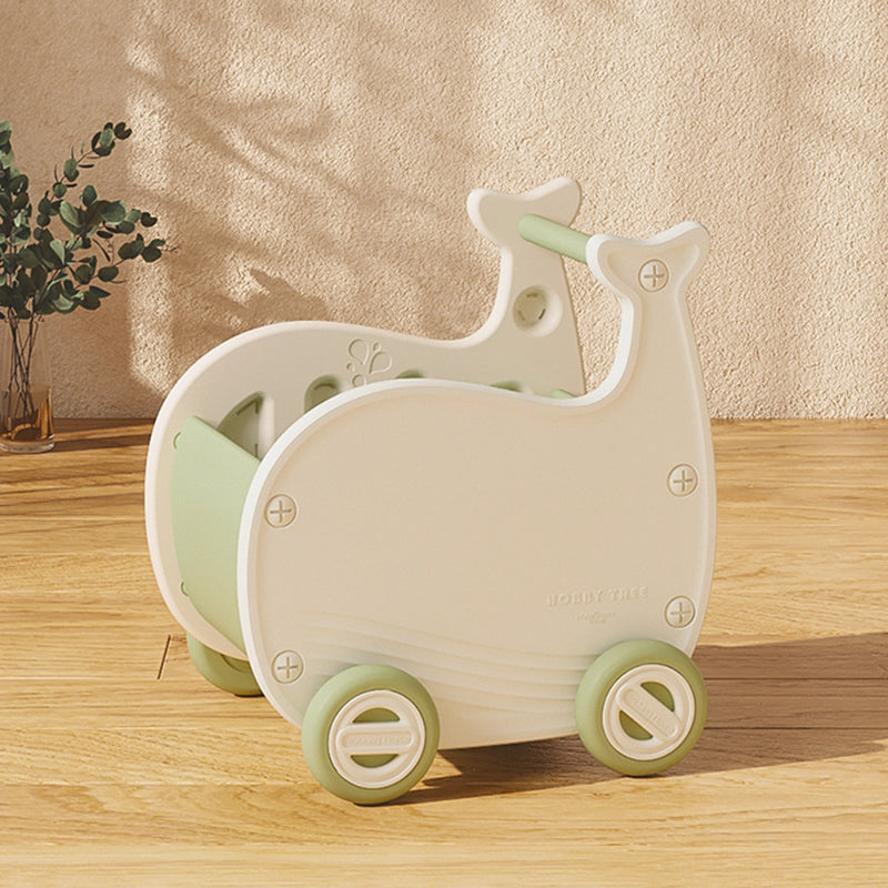 Contemporary Creative Whale-Shaped Eco-Friendly HDPE Movable Kids Storage Cabinet 1-Storage For Living Room &amp; Bedroom