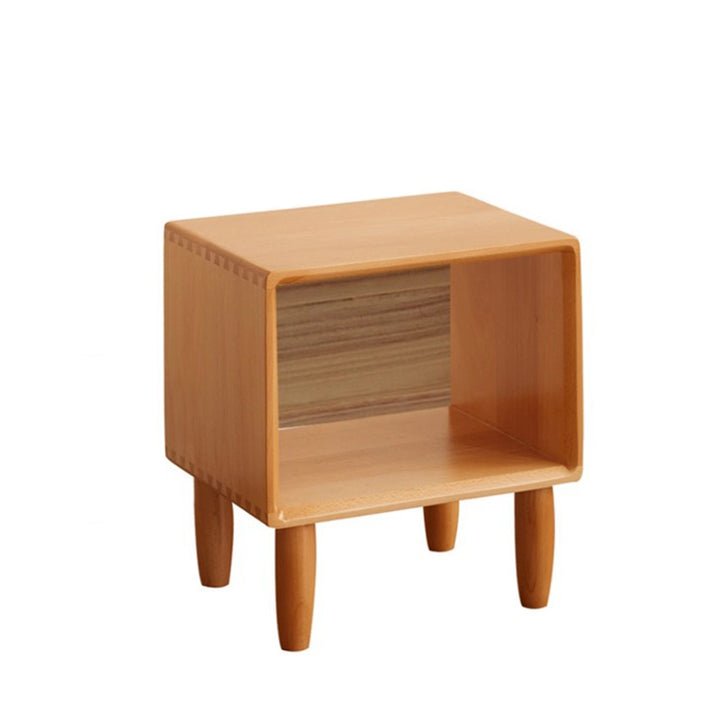 Table de chevet rectangulaire minimaliste moderne en bois de hêtre avec placage en bois de paulownia, 1 tiroir, pour salon et chambre 