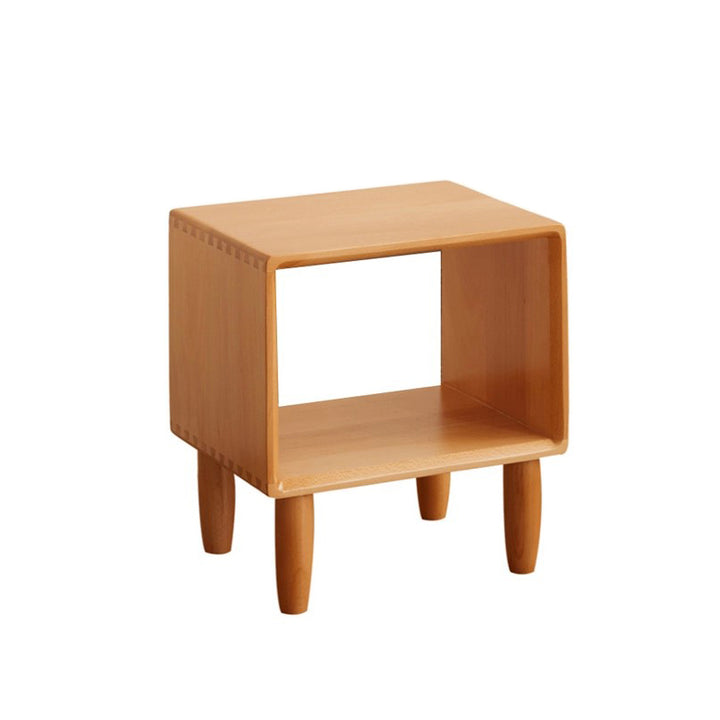 Table de chevet rectangulaire minimaliste moderne en bois de hêtre avec placage en bois de paulownia, 1 tiroir, pour salon et chambre 