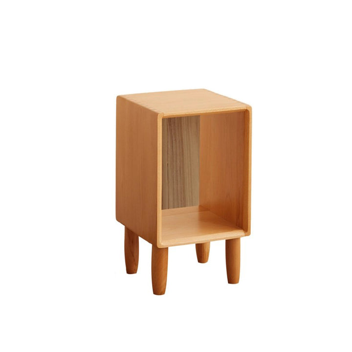 Table de chevet rectangulaire minimaliste moderne en bois de hêtre avec placage en bois de paulownia, 1 tiroir, pour salon et chambre 