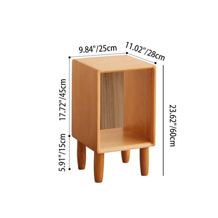 Table de chevet rectangulaire minimaliste moderne en bois de hêtre avec placage en bois de paulownia, 1 tiroir, pour salon et chambre 
