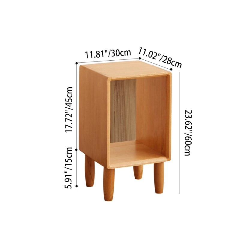 Table de chevet rectangulaire minimaliste moderne en bois de hêtre avec placage en bois de paulownia, 1 tiroir, pour salon et chambre 