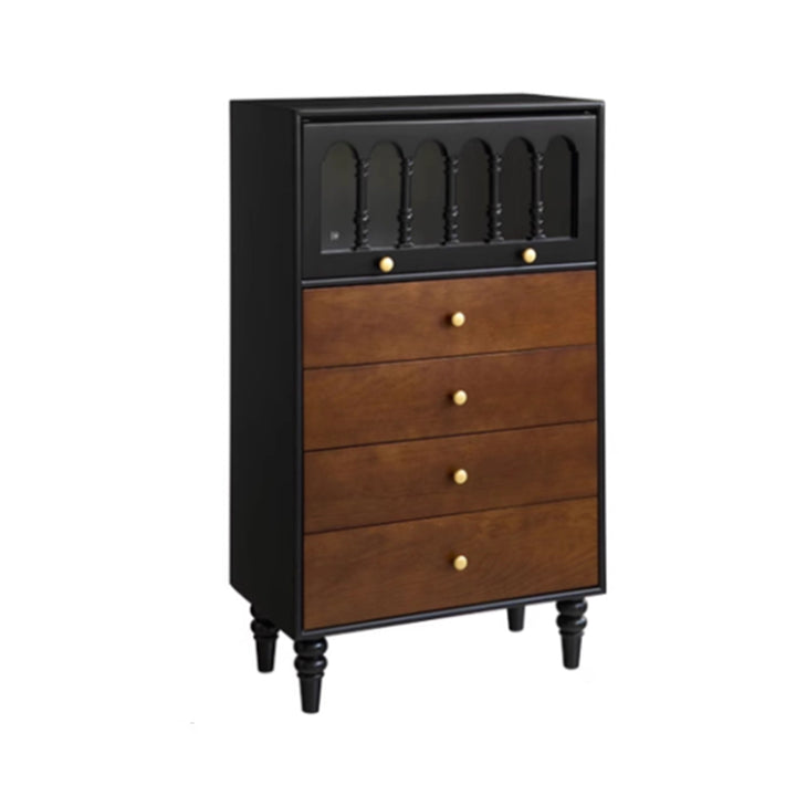 Traditional Vintage Rectangular Ash Wood Pine Wood Eco-Friendly Solid Wood Multi-Layer Board Storage Cabinet 4-Drawer For Living Room &amp; Bedroom