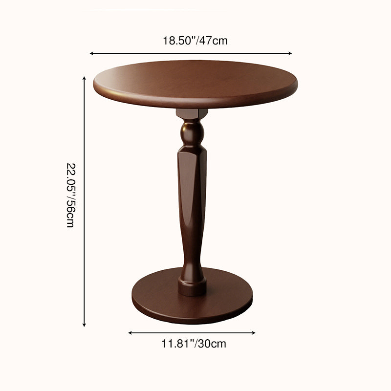 Table basse ronde traditionnelle vintage en bois d&