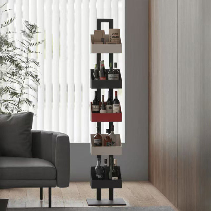 Zeitgenössisches industrielles korrosionsbeständiges schmales Eisenleiter-Bodenregal-Bücherregal mit 3/4/5 Ebenen für das Wohnzimmer 