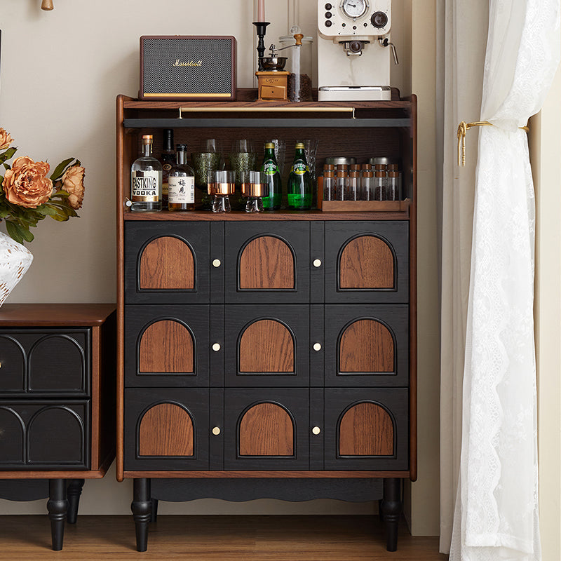 Contemporary Retro Rectangular Rubberwood Solid Wood Multi-Layer Board Storage Cabinet 3-Drawer For Living Room