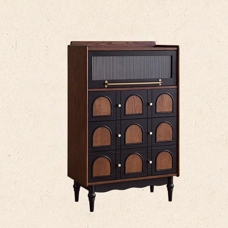 Contemporary Retro Rectangular Rubberwood Solid Wood Multi-Layer Board Storage Cabinet 3-Drawer For Living Room