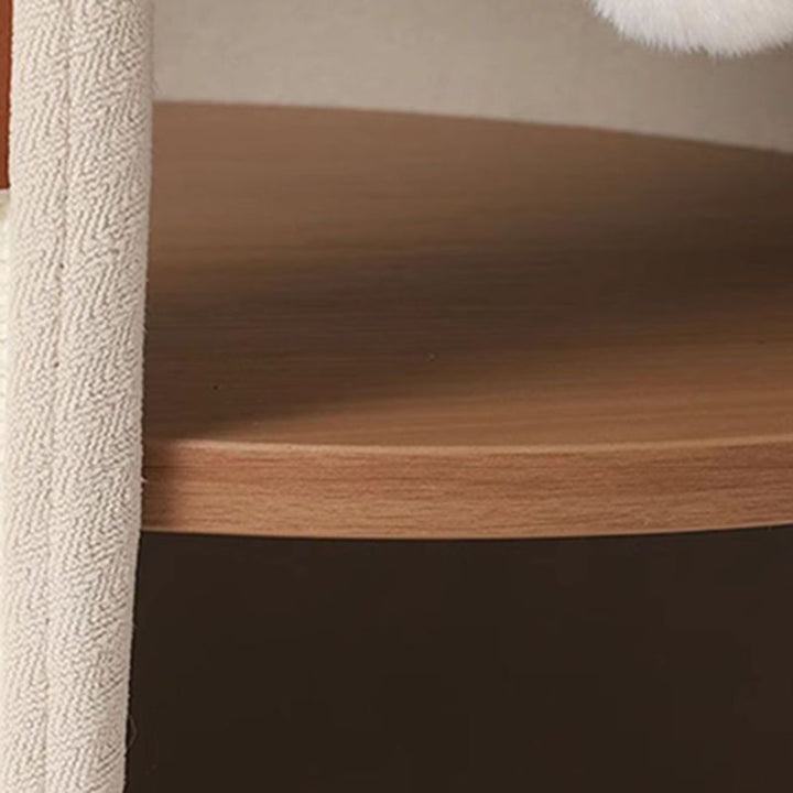 Arbre à chat contemporain de style bohème en sisal naturel, contreplaqué, tissu coton-lin, coton PP, 5 niveaux, pour salon et balcon 