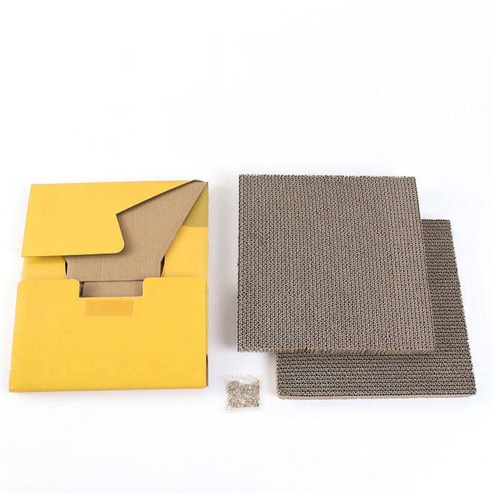 Boîte à fromage carrée minimaliste moderne en papier ondulé, lit pour chat à 1 ouverture pour salon 
