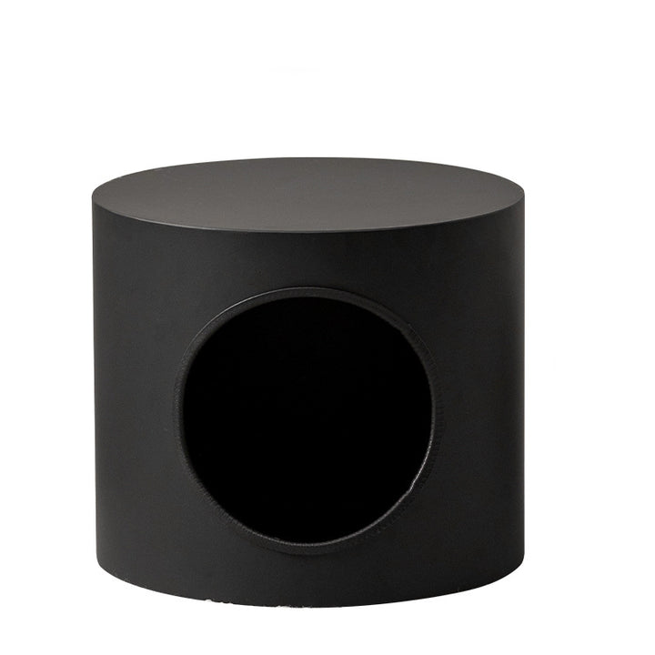 Lit pour chat cylindrique en fer semi-fermé de style minimaliste moderne, 1 ouverture, pour salon et chambre 