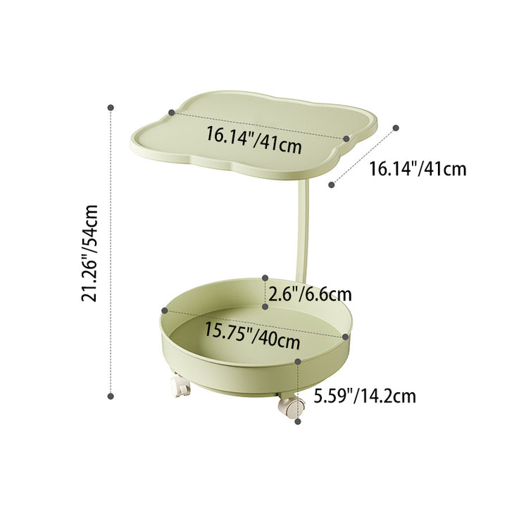 Zeitgenössischer Nordic Clover umweltfreundlicher HDPE beweglicher Endtisch 2-stufig für Wohnzimmer &amp; Schlafzimmer 