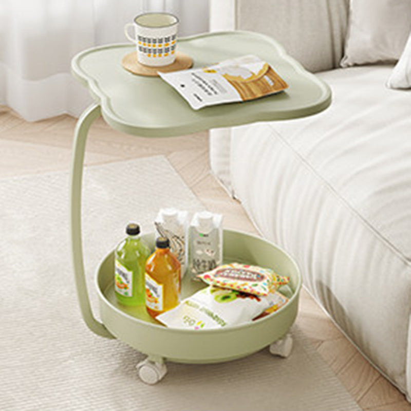Zeitgenössischer Nordic Clover umweltfreundlicher HDPE beweglicher Endtisch 2-stufig für Wohnzimmer &amp; Schlafzimmer 