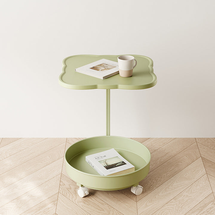 Zeitgenössischer Nordic Clover umweltfreundlicher HDPE beweglicher Endtisch 2-stufig für Wohnzimmer &amp; Schlafzimmer 