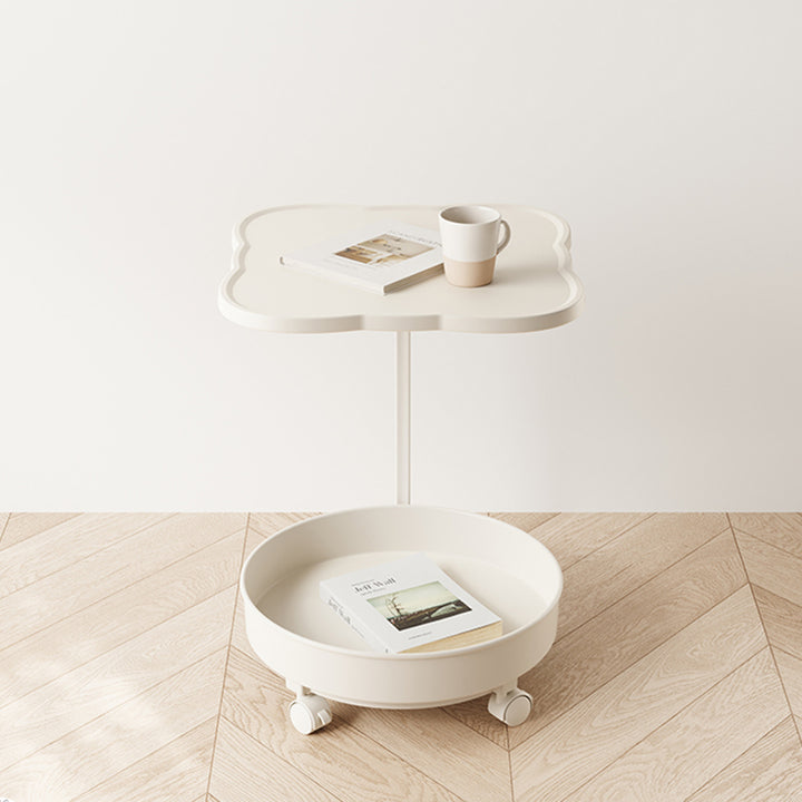 Zeitgenössischer Nordic Clover umweltfreundlicher HDPE beweglicher Endtisch 2-stufig für Wohnzimmer &amp; Schlafzimmer 