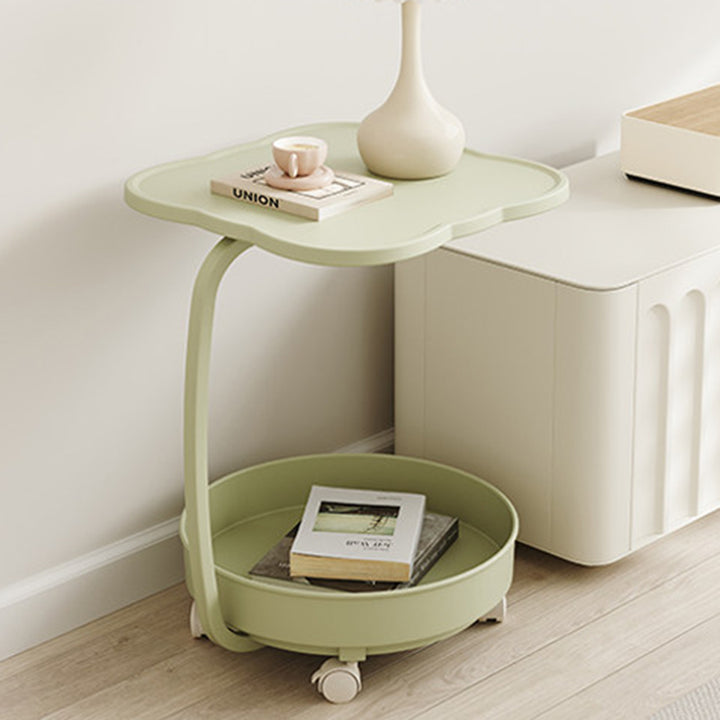 Zeitgenössischer Nordic Clover umweltfreundlicher HDPE beweglicher Endtisch 2-stufig für Wohnzimmer &amp; Schlafzimmer 