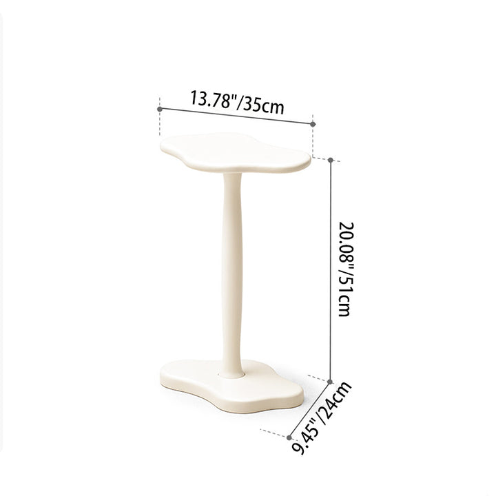 Contemporary Nordic Cloud-Shaped Solid Rubberwood Portable End Table 1-Tier For Living Room