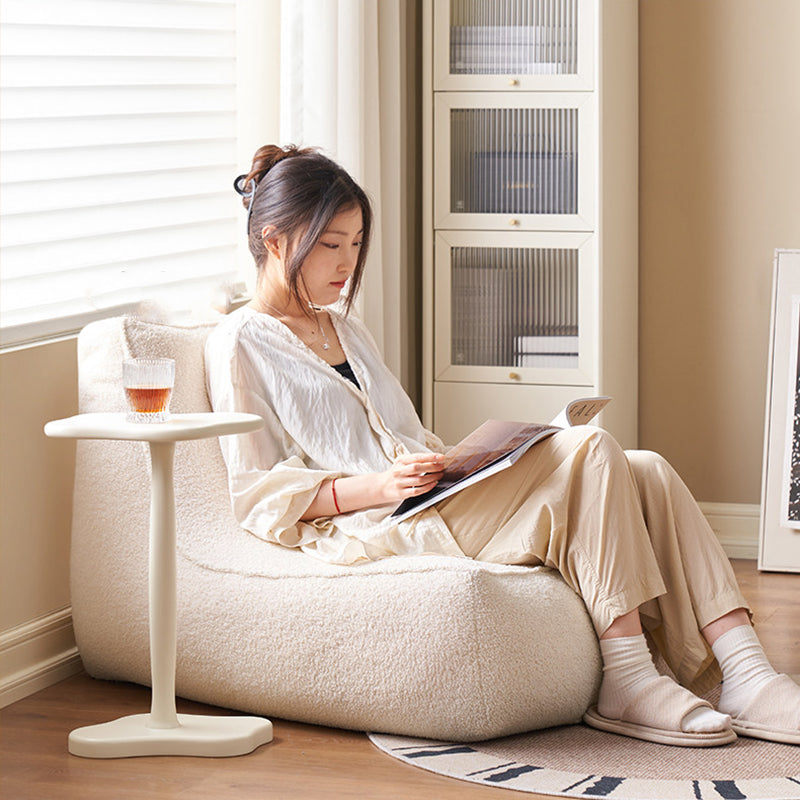 Contemporary Nordic Cloud-Shaped Solid Rubberwood Portable End Table 1-Tier For Living Room