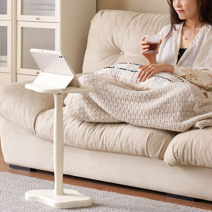 Contemporary Nordic Cloud-Shaped Solid Rubberwood Portable End Table 1-Tier For Living Room