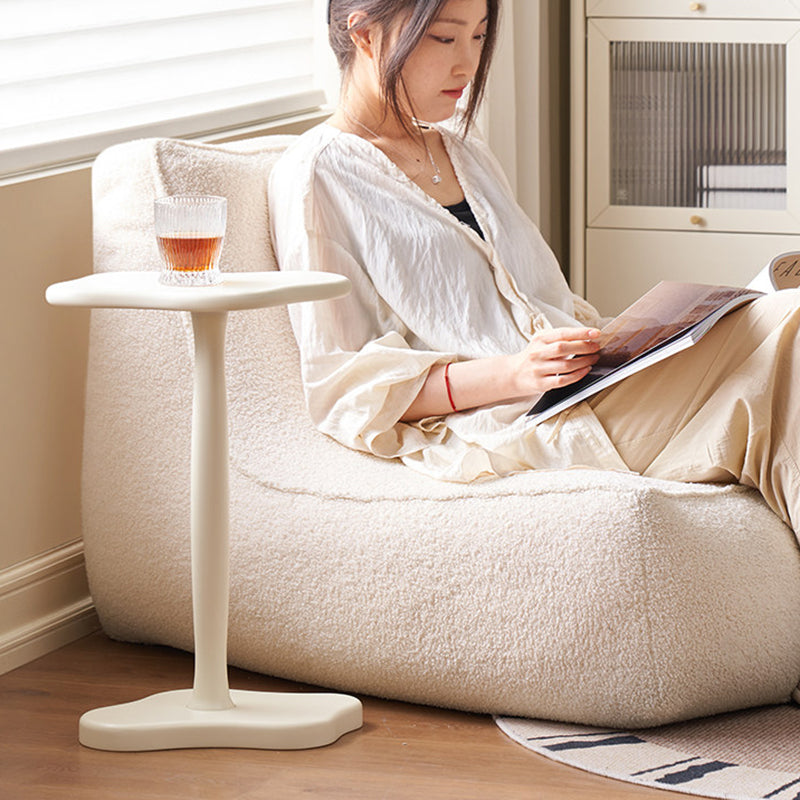 Contemporary Nordic Cloud-Shaped Solid Rubberwood Portable End Table 1-Tier For Living Room
