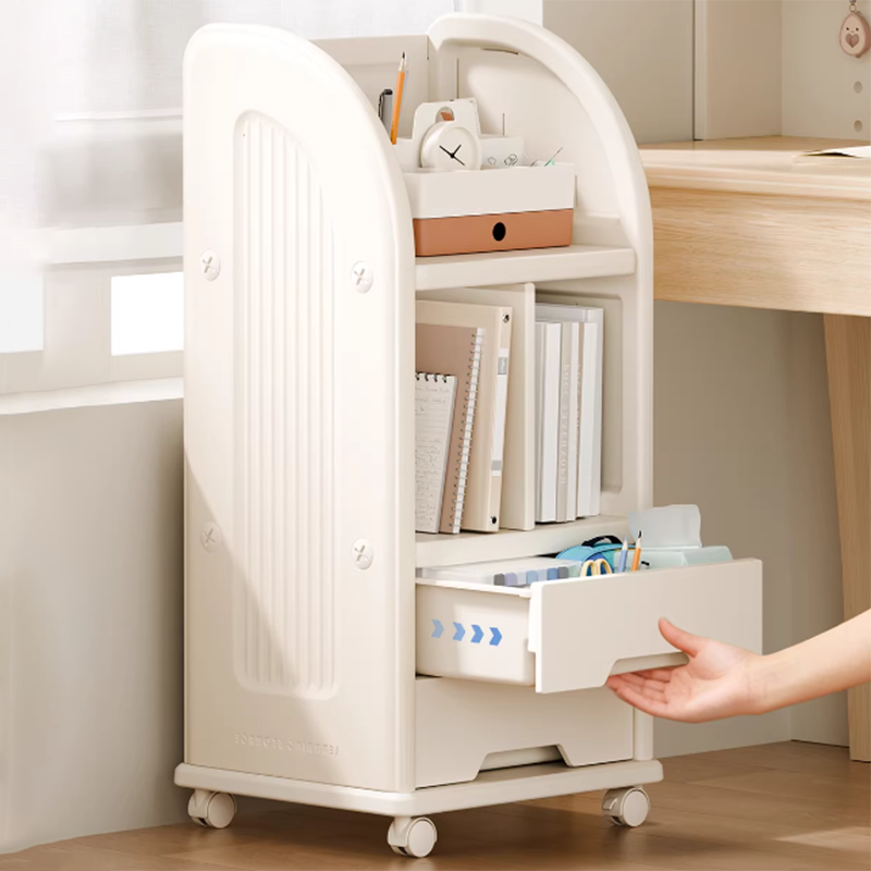 Moderner minimalistischer umweltfreundlicher HDPE-gewölbter beweglicher Aufbewahrungsregal mit 2 Schubladen für das Wohnzimmer 