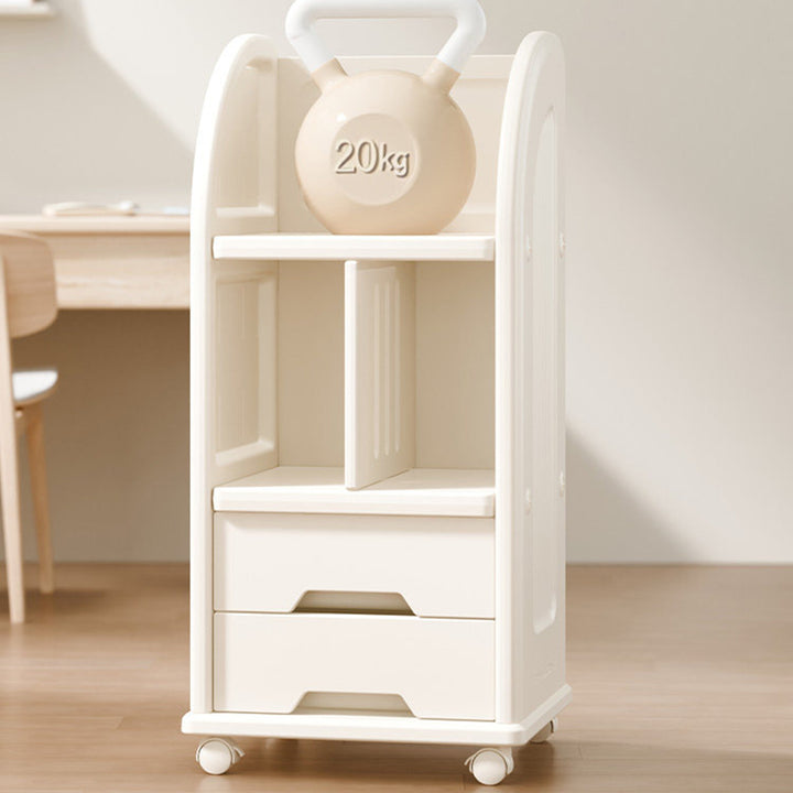 Moderner minimalistischer umweltfreundlicher HDPE-gewölbter beweglicher Aufbewahrungsregal mit 2 Schubladen für das Wohnzimmer 