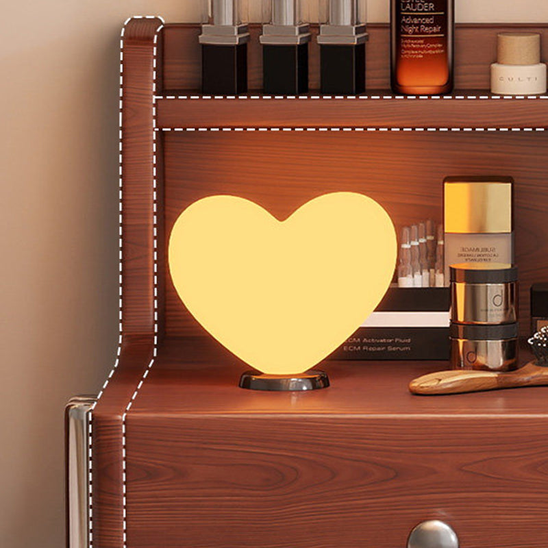 Contemporary Retro Rectangular Rubberwood Stainless Steel Makeup Vanity 2-Drawer For Bedroom