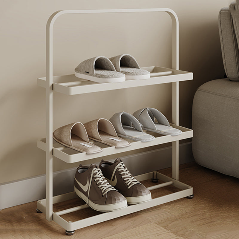 Modern Minimalist Rectangular Iron Open Storage Organizer Shoe Rack 3-Tier For Entryway