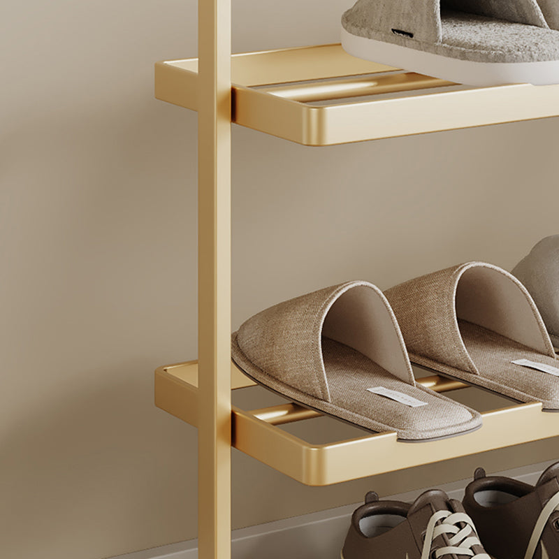 Modern Minimalist Rectangular Iron Open Storage Organizer Shoe Rack 3-Tier For Entryway