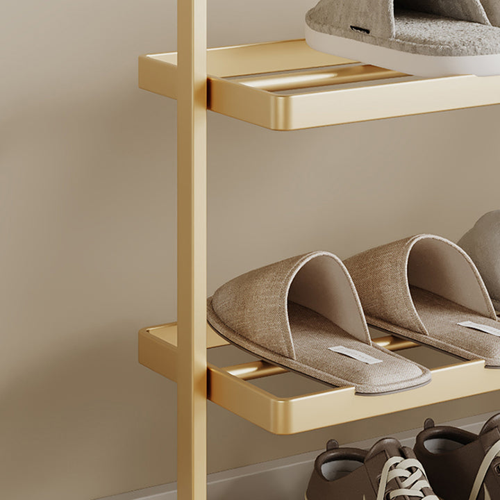 Modern Minimalist Rectangular Iron Open Storage Organizer Shoe Rack 3-Tier For Entryway