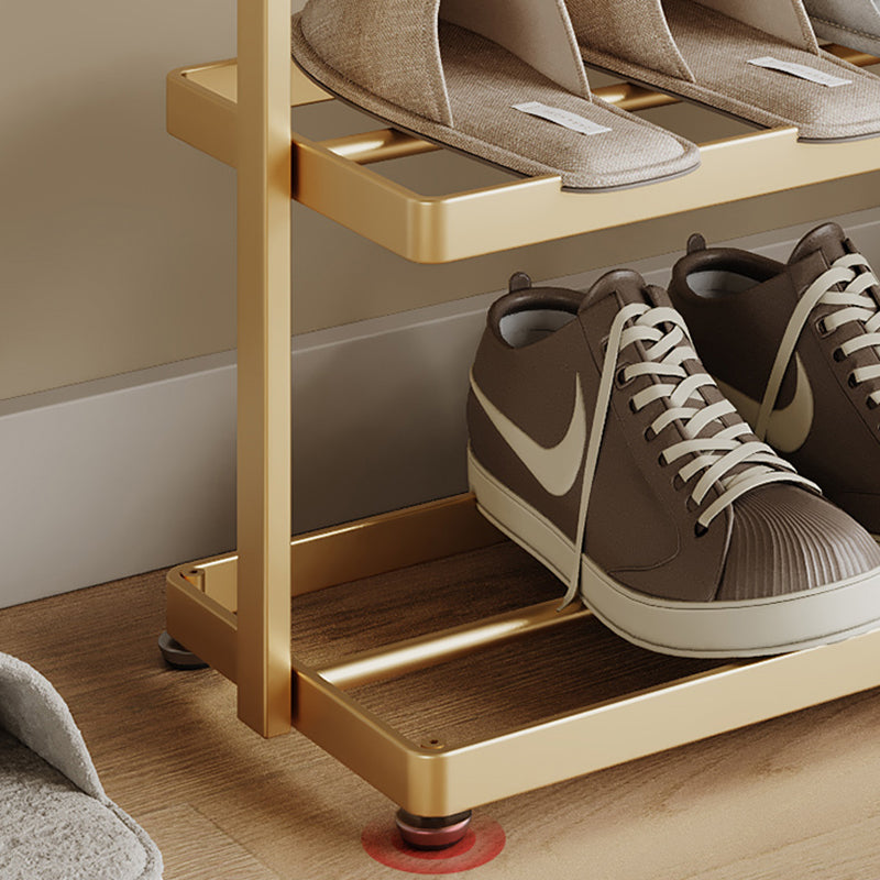 Modern Minimalist Rectangular Iron Open Storage Organizer Shoe Rack 3-Tier For Entryway