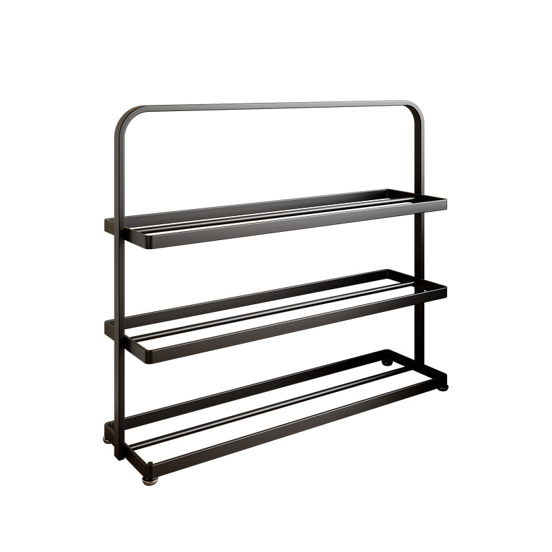 Modern Minimalist Rectangular Iron Open Storage Organizer Shoe Rack 3-Tier For Entryway