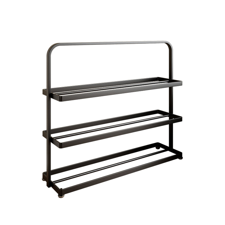 Modern Minimalist Rectangular Iron Open Storage Organizer Shoe Rack 3-Tier For Entryway
