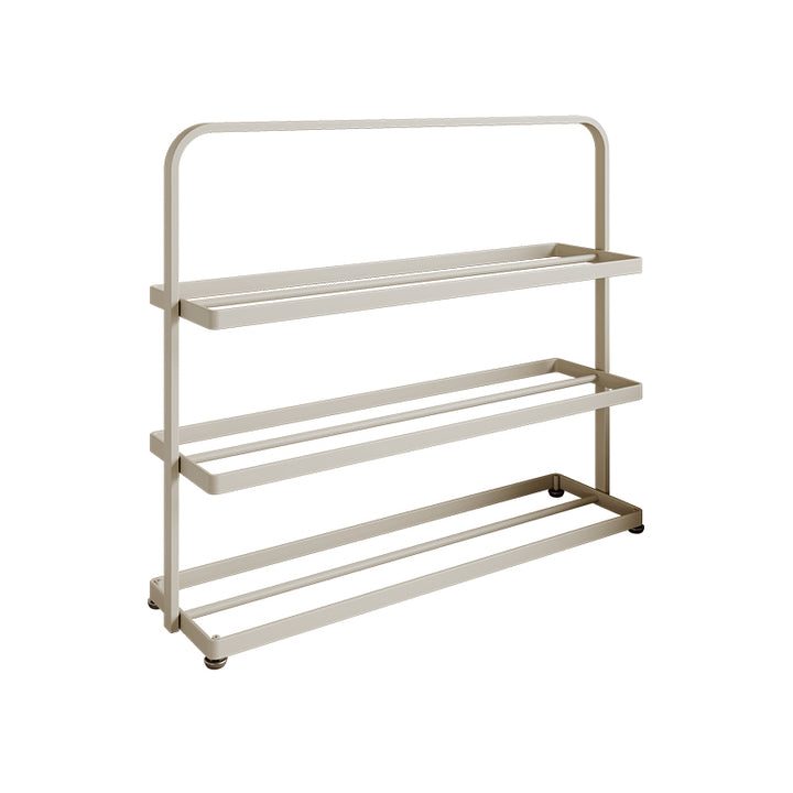 Modern Minimalist Rectangular Iron Open Storage Organizer Shoe Rack 3-Tier For Entryway